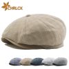 New Retro Berets Men Women Vintage Plaid Newsboy Beret Hat Retro Adjustable Octagonal Cap New Spring Summer Breathable Beret Cap