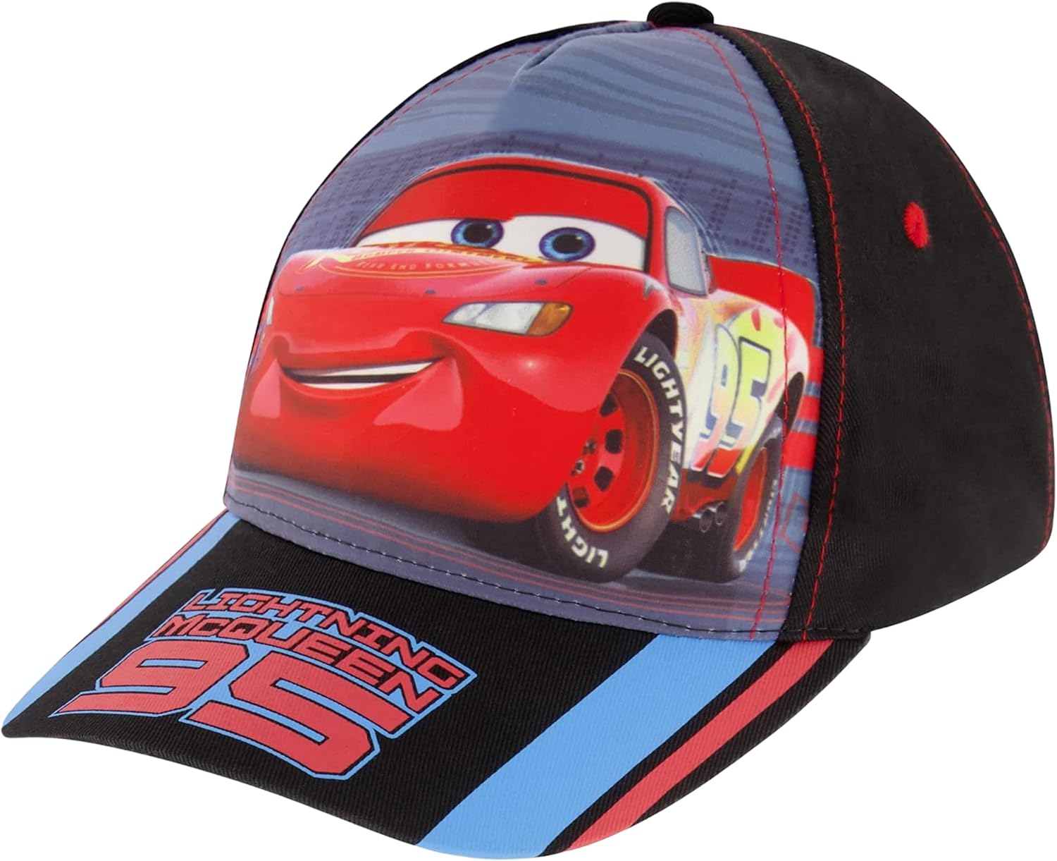 Disney Boys' Baseball Hat, Lightning McQueen Adjustable Cap for Toddler Ages 2-4 Or Kids Ages 4-7