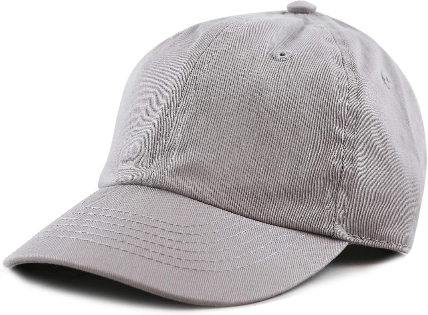Kids Washed Low Profile Cotton and Denim UPF 50+ Plain Baseball Cap Hat